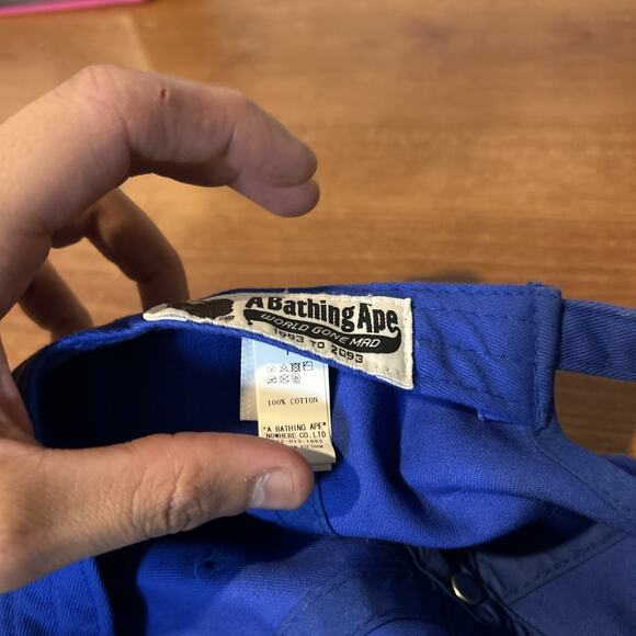 Bape A BATHING APE Strap Back Dad Hat Black Authentic - Picture 3 of 6